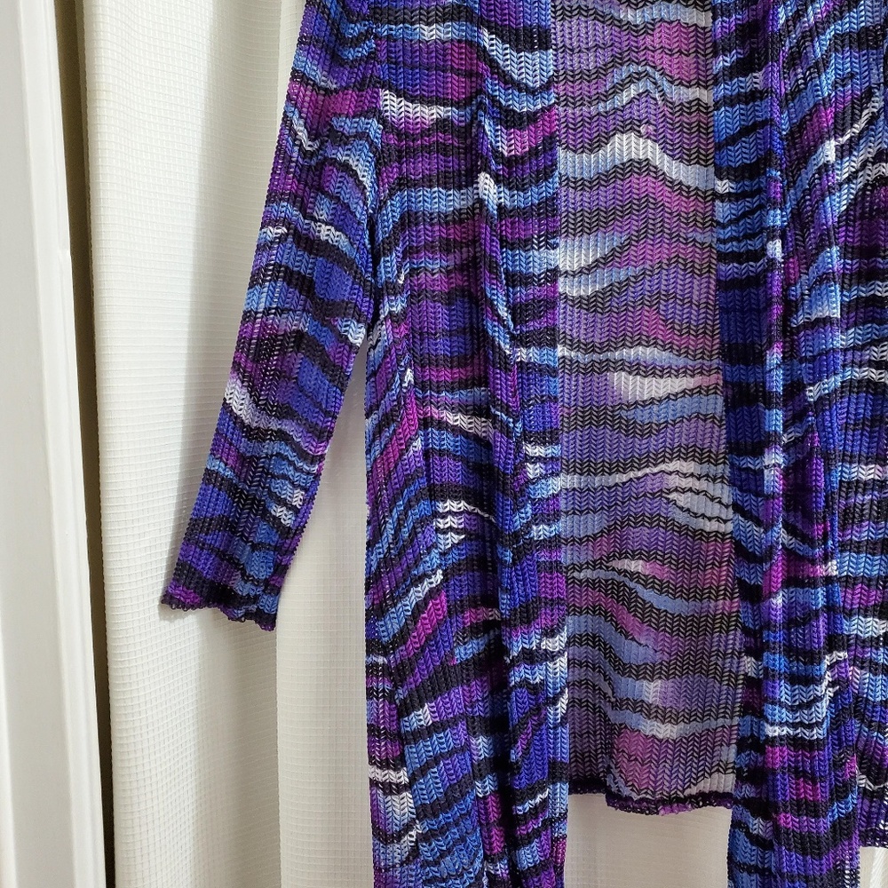 Multicolored Purple nylon/spandex crocheted Jacket